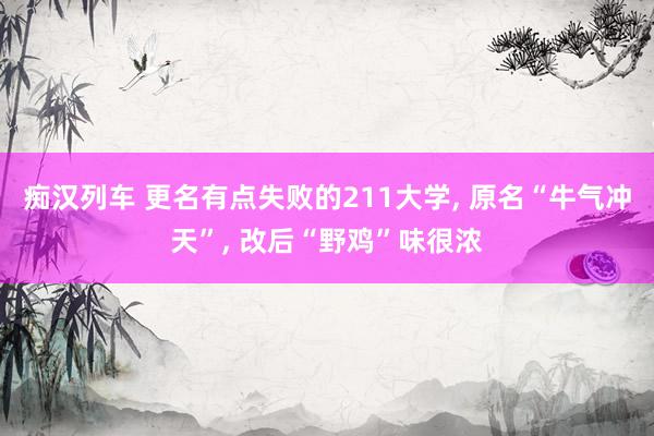 痴汉列车 更名有点失败的211大学， 原名“牛气冲天”， 改后“野鸡”味很浓