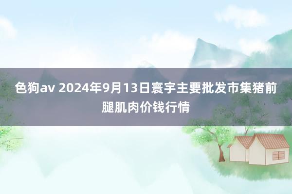 色狗av 2024年9月13日寰宇主要批发市集猪前腿肌肉价钱行情