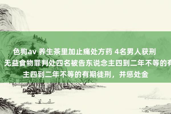 色狗av 养生茶里加止痛处方药 4名男人获刑 以分娩、销售有毒、无益食物罪判处四名被告东说念主四到二年不等的有期徒刑，并惩处金