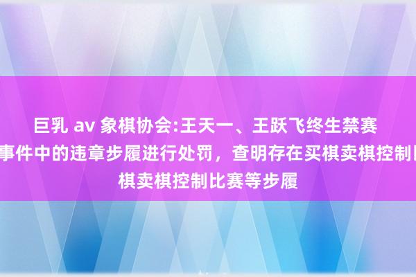 巨乳 av 象棋协会:王天一、王跃飞终生禁赛 “灌音门”事件中的违章步履进行处罚，查明存在买棋卖棋控制比赛等步履