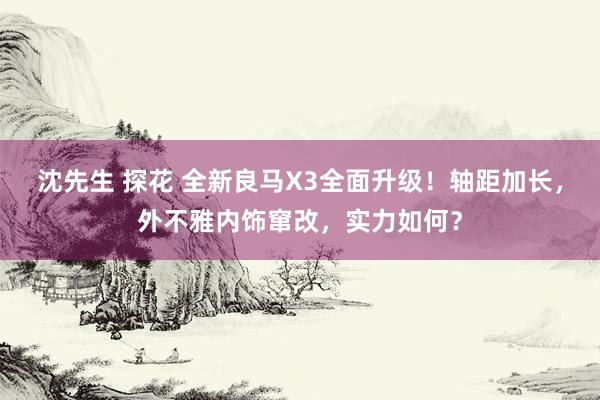 沈先生 探花 全新良马X3全面升级！轴距加长，外不雅内饰窜改，实力如何？