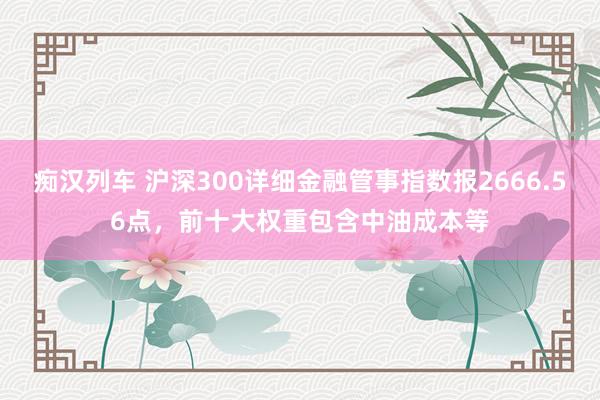 痴汉列车 沪深300详细金融管事指数报2666.56点，前十大权重包含中油成本等