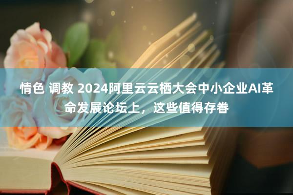 情色 调教 2024阿里云云栖大会中小企业AI革命发展论坛上，这些值得存眷