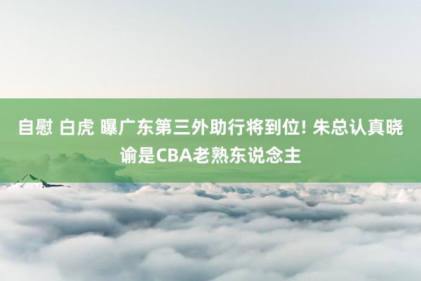 自慰 白虎 曝广东第三外助行将到位! 朱总认真晓谕是CBA老熟东说念主