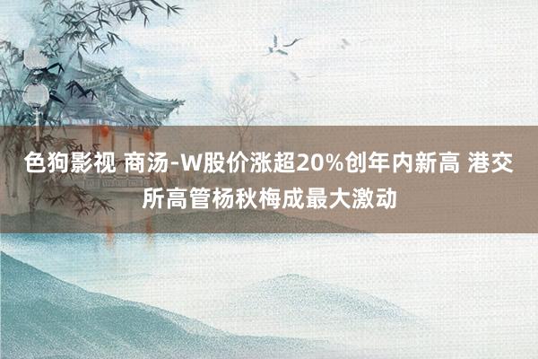 色狗影视 商汤-W股价涨超20%创年内新高 港交所高管杨秋梅成最大激动