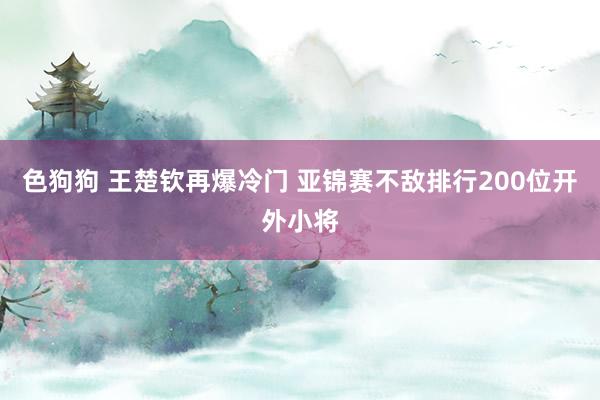 色狗狗 王楚钦再爆冷门 亚锦赛不敌排行200位开外小将