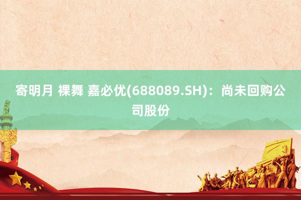 寄明月 裸舞 嘉必优(688089.SH)：尚未回购公司股份