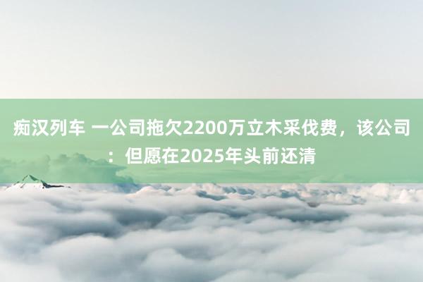 痴汉列车 一公司拖欠2200万立木采伐费，该公司：但愿在2025年头前还清