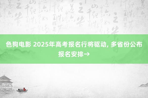 色狗电影 2025年高考报名行将驱动， 多省份公布报名安排→