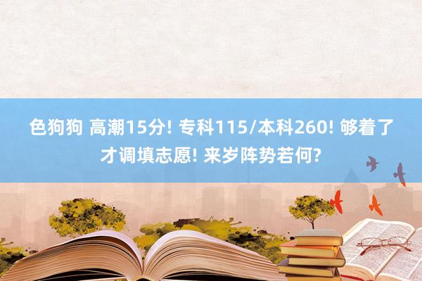 色狗狗 高潮15分! 专科115/本科260! 够着了才调填志愿! 来岁阵势若何?