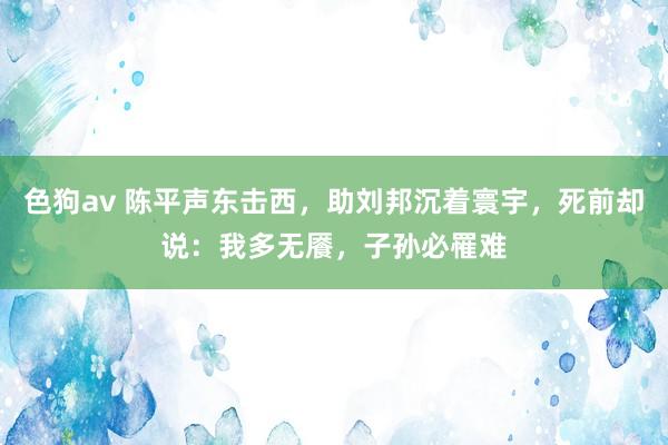 色狗av 陈平声东击西，助刘邦沉着寰宇，死前却说：我多无餍，子孙必罹难