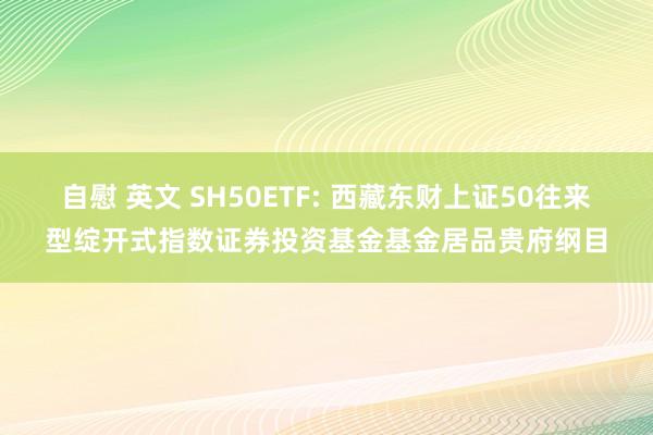 自慰 英文 SH50ETF: 西藏东财上证50往来型绽开式指数证券投资基金基金居品贵府纲目