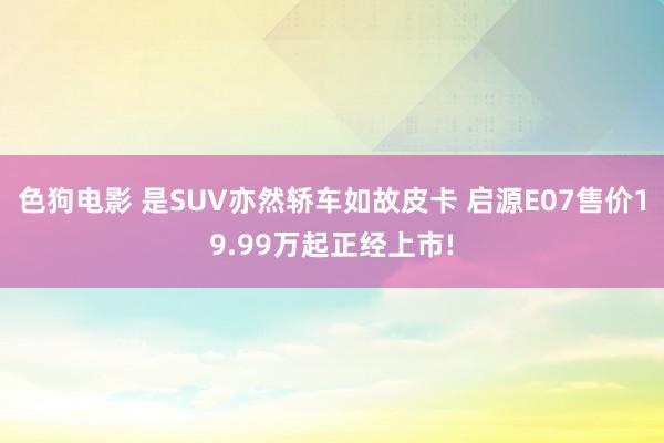 色狗电影 是SUV亦然轿车如故皮卡 启源E07售价19.99万起正经上市!