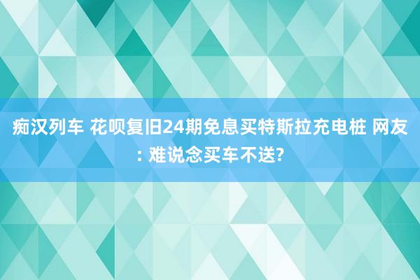 痴汉列车 花呗复旧24期免息买特斯拉充电桩 网友: 难说念买车不送?