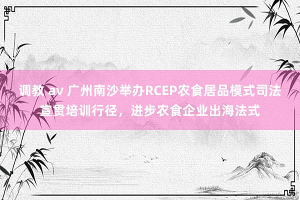 调教 av 广州南沙举办RCEP农食居品模式司法宣贯培训行径，进步农食企业出海法式