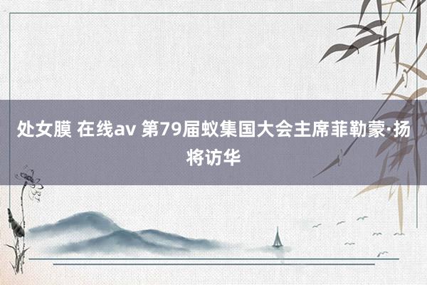 处女膜 在线av 第79届蚁集国大会主席菲勒蒙·扬将访华