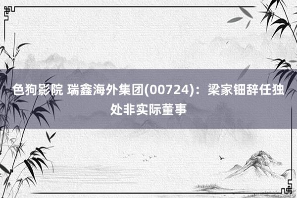 色狗影院 瑞鑫海外集团(00724)：梁家钿辞任独处非实际董事