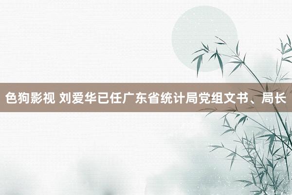 色狗影视 刘爱华已任广东省统计局党组文书、局长