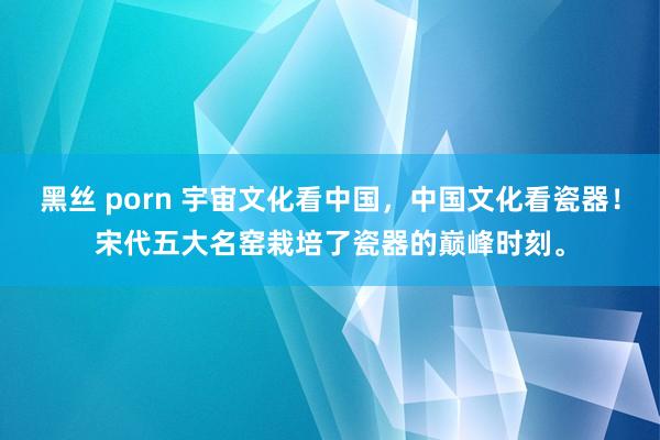 黑丝 porn 宇宙文化看中国，中国文化看瓷器！宋代五大名窑栽培了瓷器的巅峰时刻。