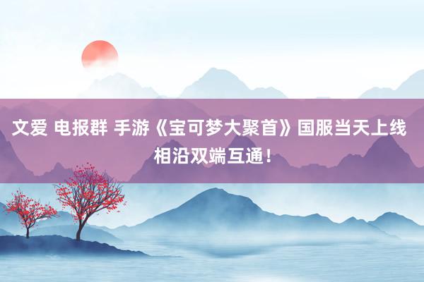 文爱 电报群 手游《宝可梦大聚首》国服当天上线 相沿双端互通！