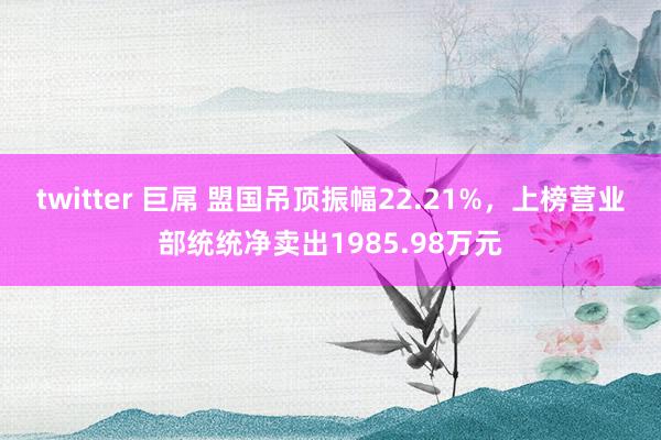 twitter 巨屌 盟国吊顶振幅22.21%，上榜营业部统统净卖出1985.98万元