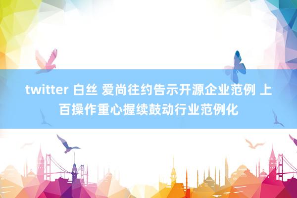 twitter 白丝 爱尚往约告示开源企业范例 上百操作重心握续鼓动行业范例化