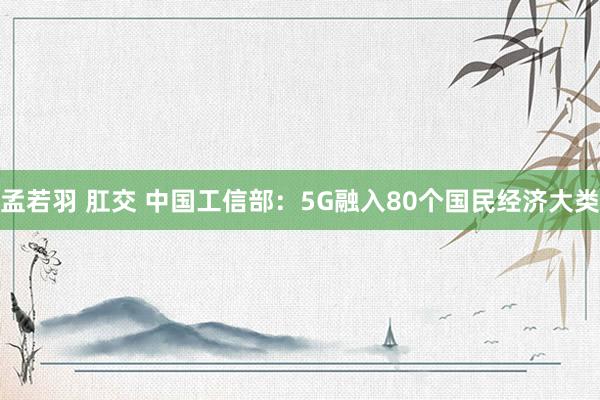 孟若羽 肛交 中国工信部：5G融入80个国民经济大类