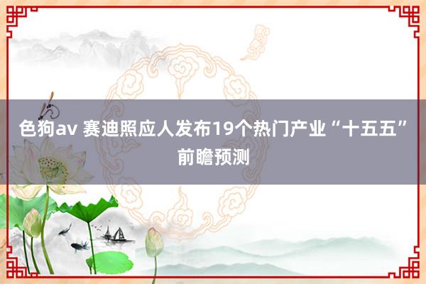 色狗av 赛迪照应人发布19个热门产业“十五五”前瞻预测