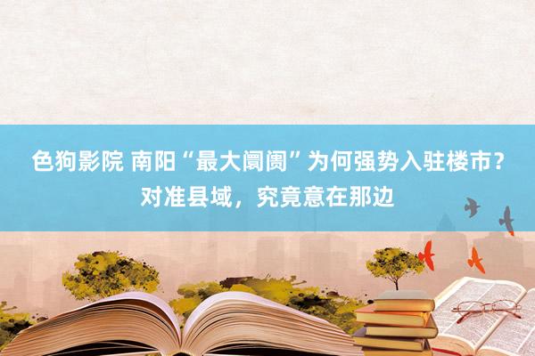 色狗影院 南阳“最大阛阓”为何强势入驻楼市？对准县域，究竟意在那边