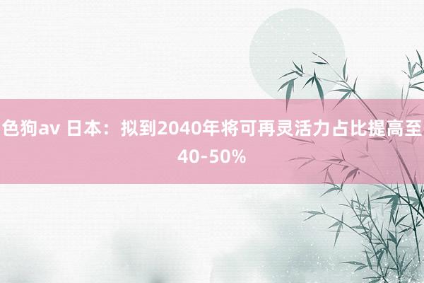 色狗av 日本：拟到2040年将可再灵活力占比提高至40-50%