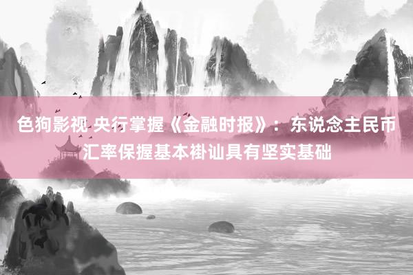 色狗影视 央行掌握《金融时报》：东说念主民币汇率保握基本褂讪具有坚实基础