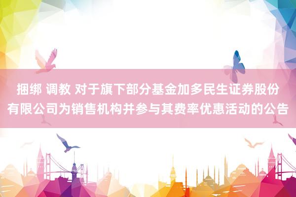 捆绑 调教 对于旗下部分基金加多民生证券股份有限公司为销售机构并参与其费率优惠活动的公告