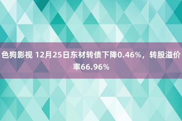 色狗影视 12月25日东材转债下降0.46%，转股溢价率66.96%