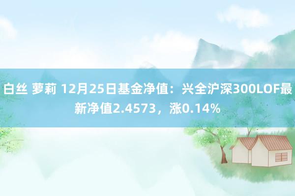 白丝 萝莉 12月25日基金净值：兴全沪深300LOF最新净值2.4573，涨0.14%