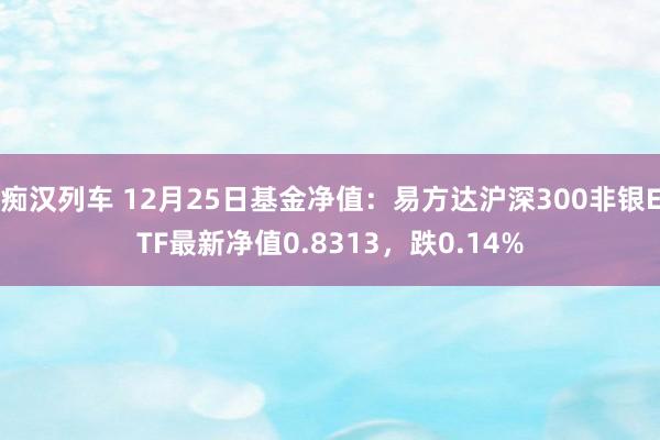 痴汉列车 12月25日基金净值：易方达沪深300非银ETF最新净值0.8313，跌0.14%