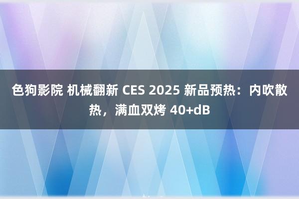 色狗影院 机械翻新 CES 2025 新品预热：内吹散热，满血双烤 40+dB