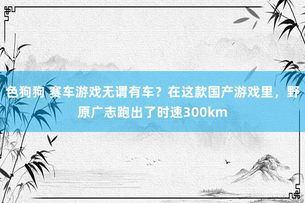 色狗狗 赛车游戏无谓有车？在这款国产游戏里，野原广志跑出了时速300km