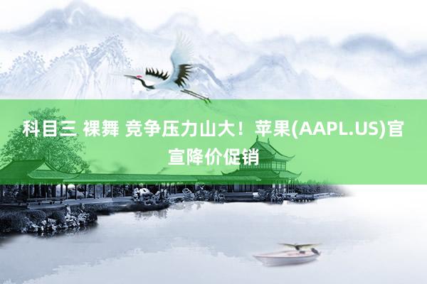 科目三 裸舞 竞争压力山大！苹果(AAPL.US)官宣降价促销