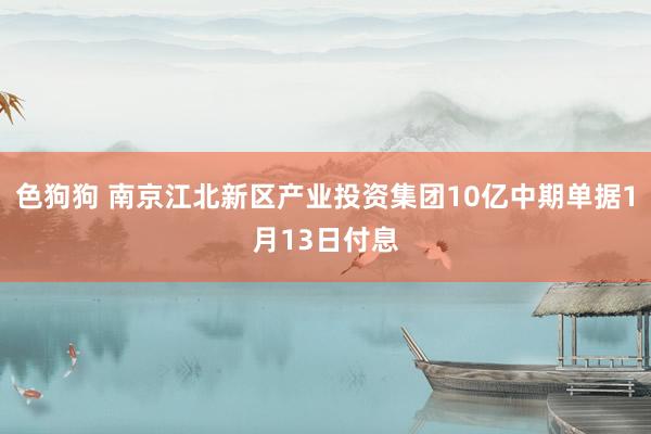 色狗狗 南京江北新区产业投资集团10亿中期单据1月13日付息