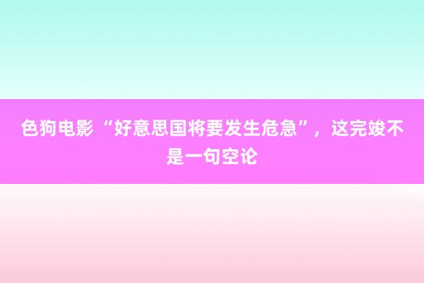 色狗电影 “好意思国将要发生危急”，这完竣不是一句空论