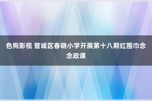 色狗影视 管城区春晓小学开展第十八期红围巾念念政课