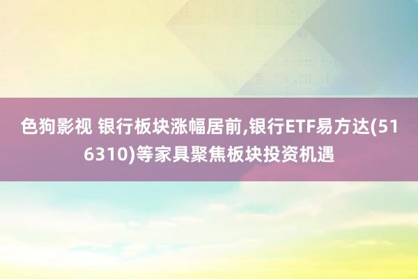 色狗影视 银行板块涨幅居前，银行ETF易方达(516310)等家具聚焦板块投资机遇