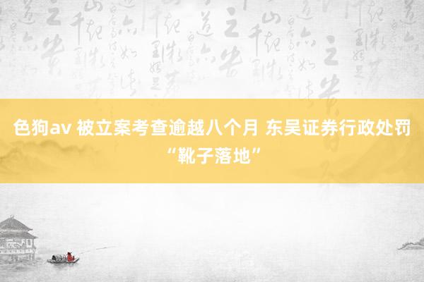 色狗av 被立案考查逾越八个月 东吴证券行政处罚“靴子落地”