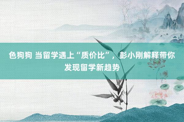 色狗狗 当留学遇上“质价比”，彭小刚解释带你发现留学新趋势