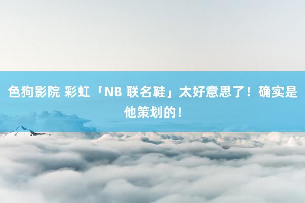 色狗影院 彩虹「NB 联名鞋」太好意思了！确实是他策划的！